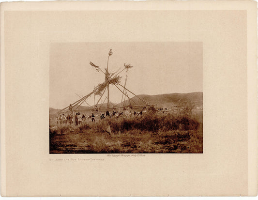 Edward Curtis Photogravure building the sun lodge thumbnail