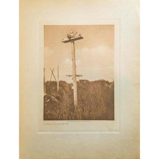 Edward Curtis, Photogravure, A grave post-Hooper Bay