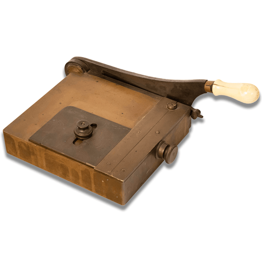 Antique Brass Guillotine Card & Paper Trimmer with Ivory-Style Handle
Gold & Silver Pawn Shop