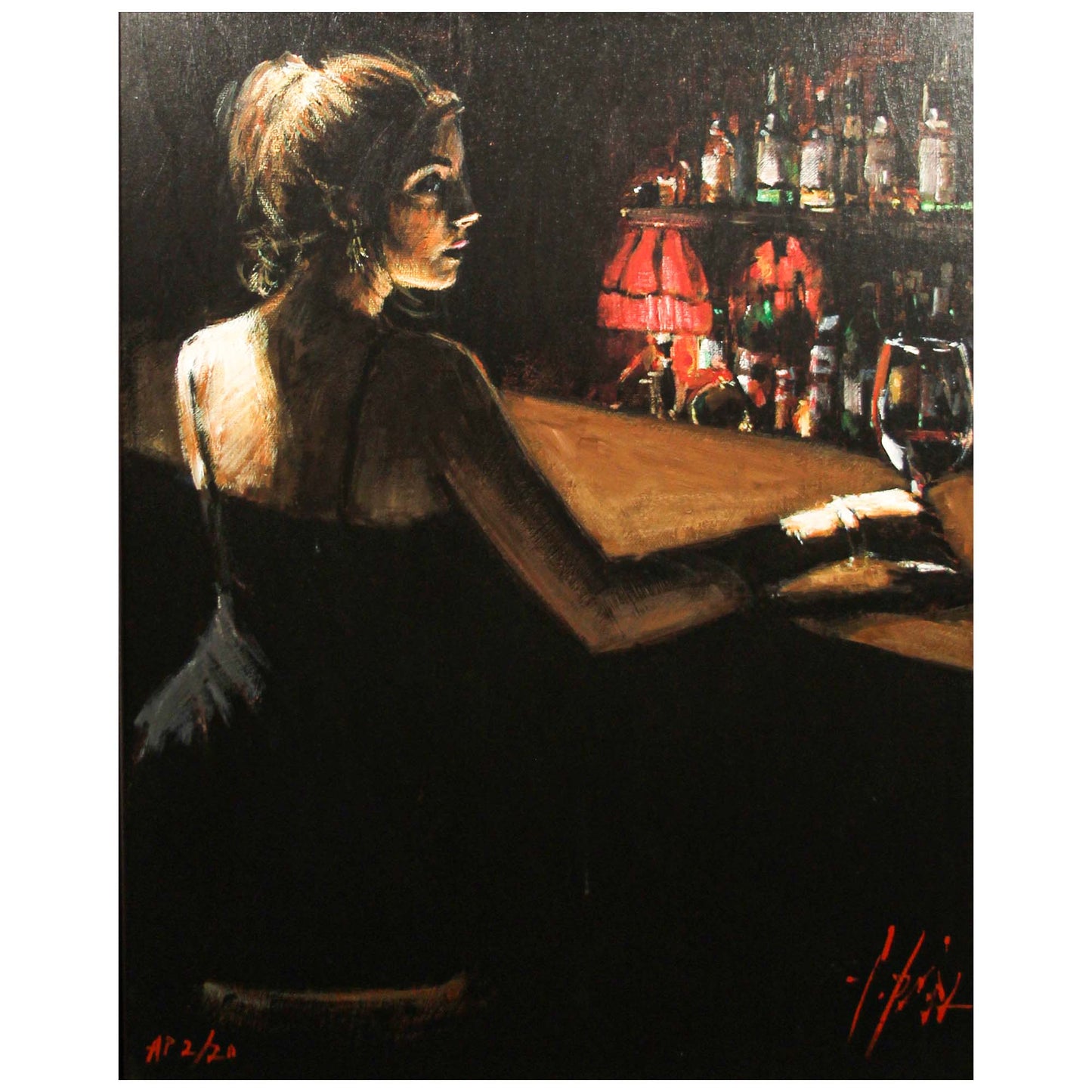 Fabian Perez; "Luciana at the Bar" ZOOM