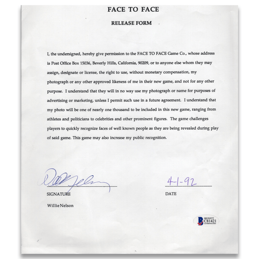 Willie Nelson Signed Contract G S Pawn