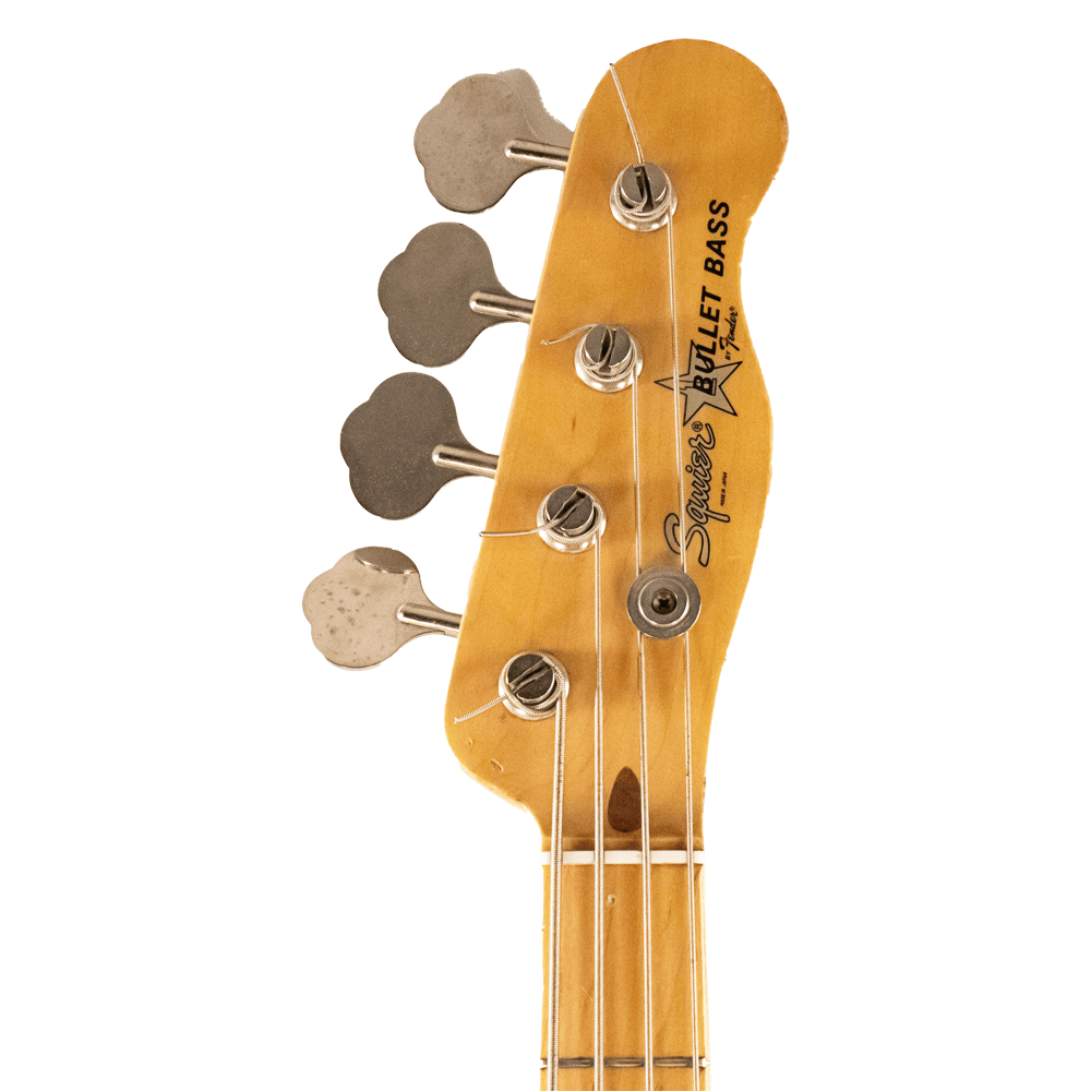 MIJ Fender Squier Bullet Bass Gold & Silver Pawn Shop