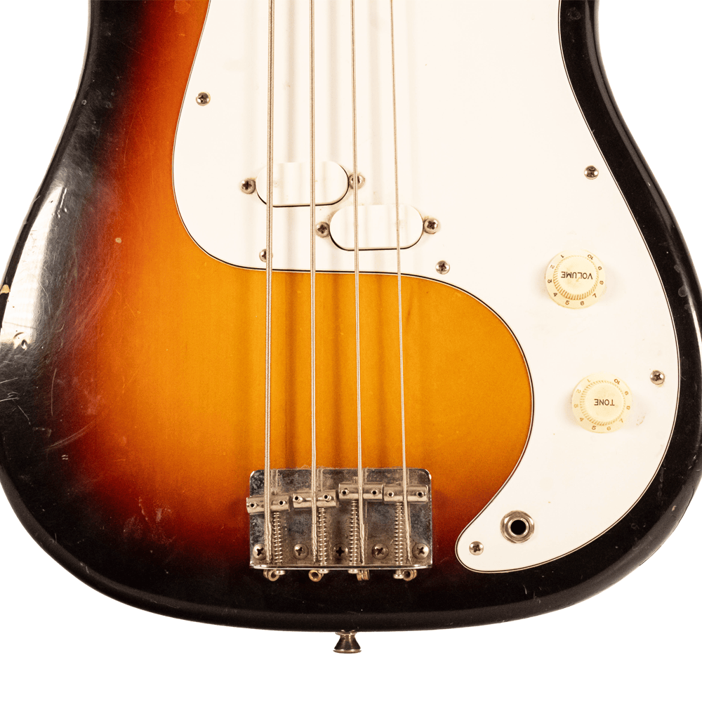 MIJ Fender Squier Bullet Bass Gold & Silver Pawn Shop