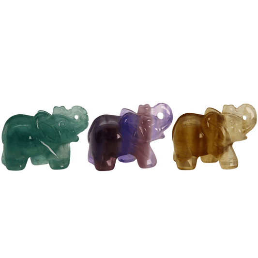 Fluorite Elephant Figurine Gold & Silver Pawn Shop