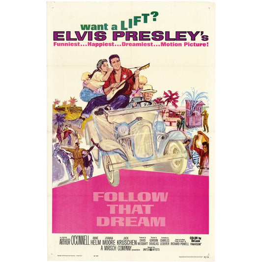 Follow that Dream: Original One Sheet Movie Poster, 1962 Art G S Pawn