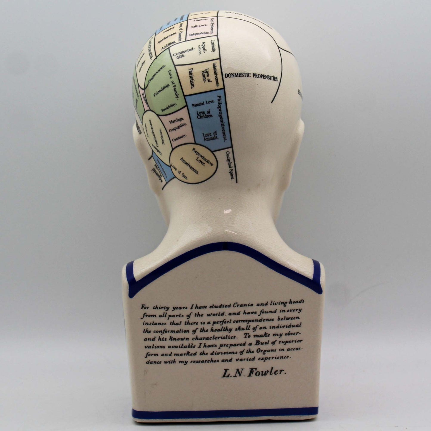 Fowlers Self-Instructor Phrenology Book & Head