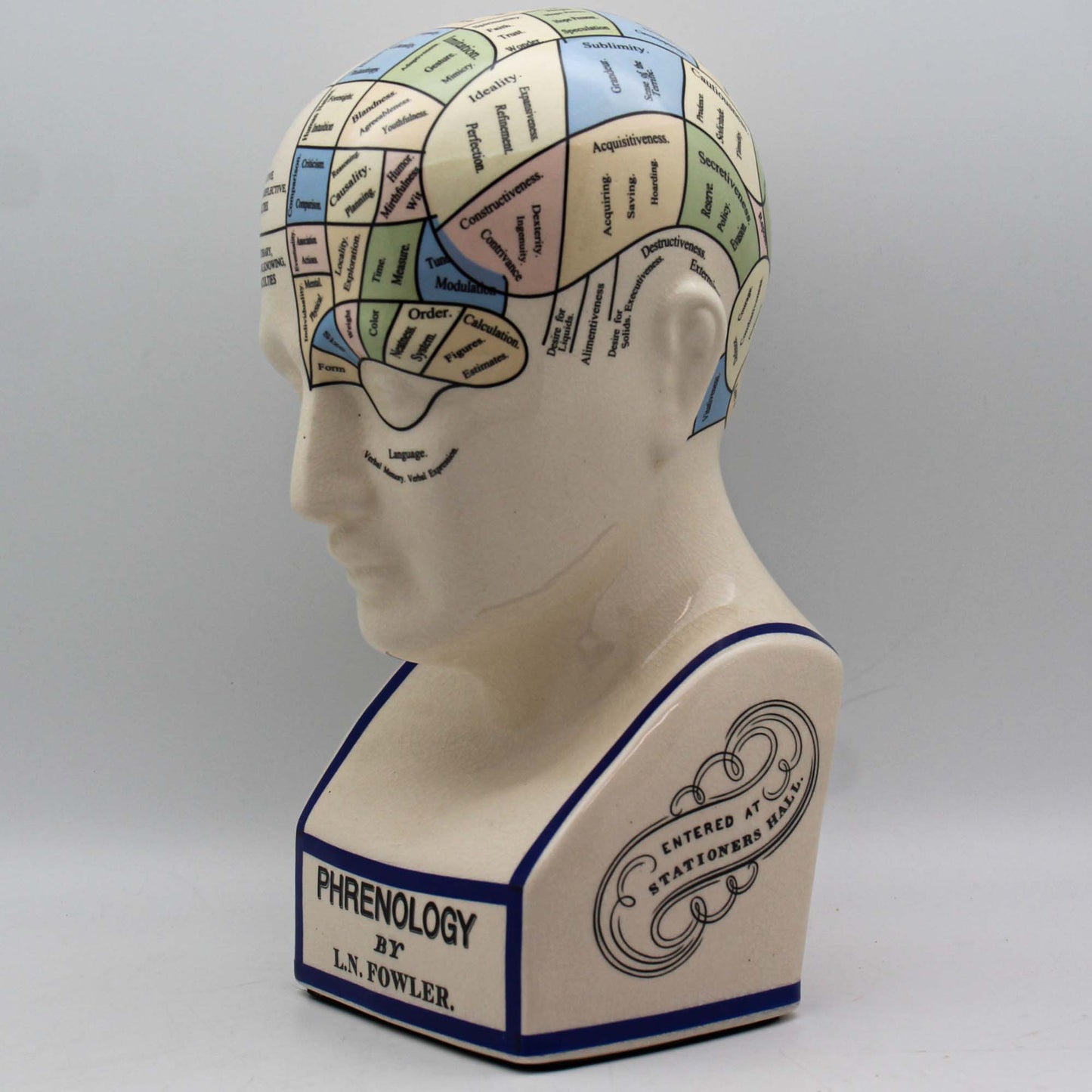 Fowlers Self-Instructor Phrenology Book & Head