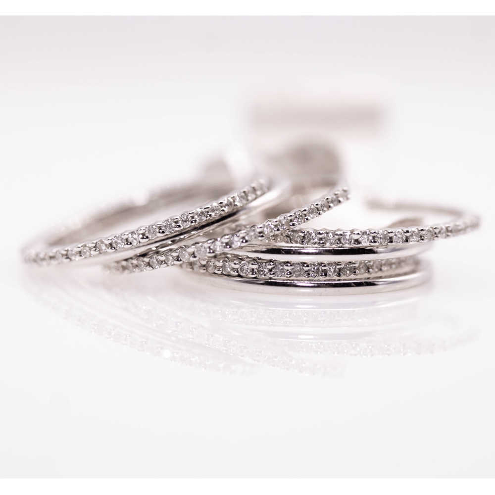 Ladies 18k White Gold Ring Set Gold & Silver Pawn Shop