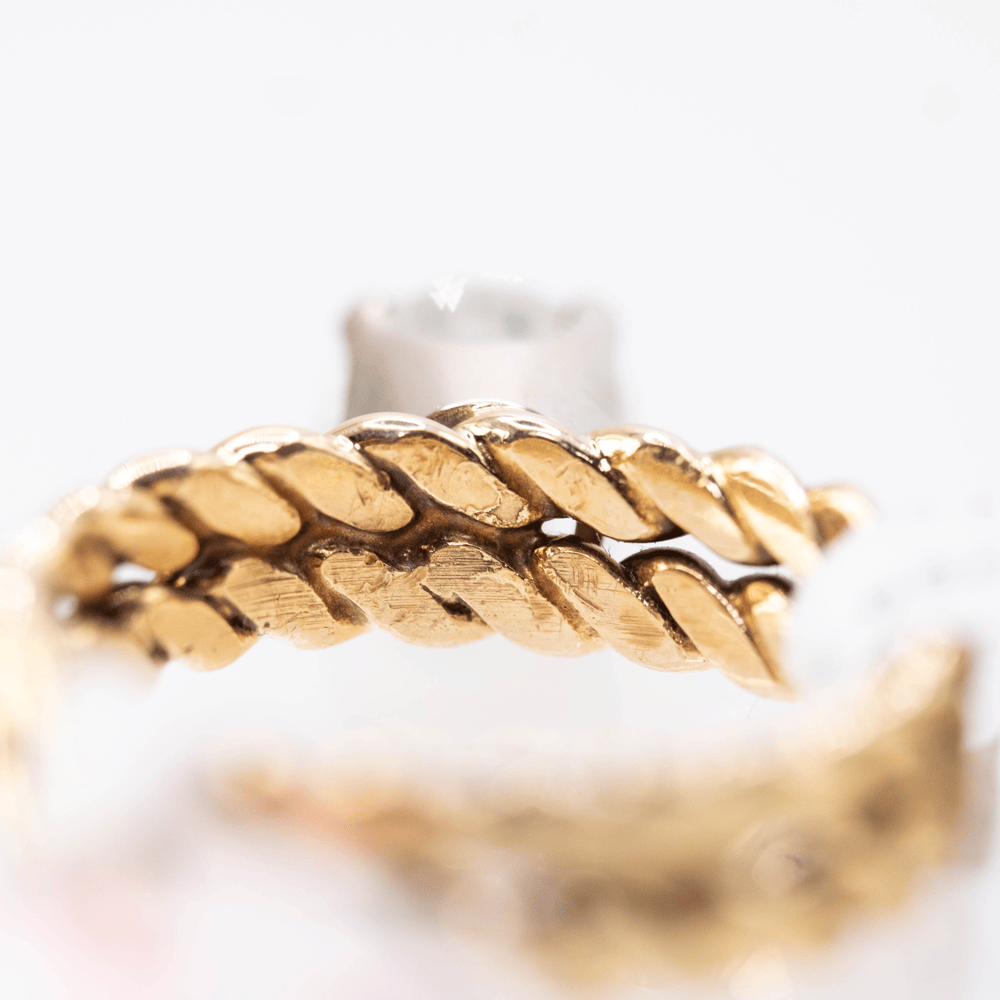 Diamond Ring with Braided 14k Band Gold & Silver Pawn Shop