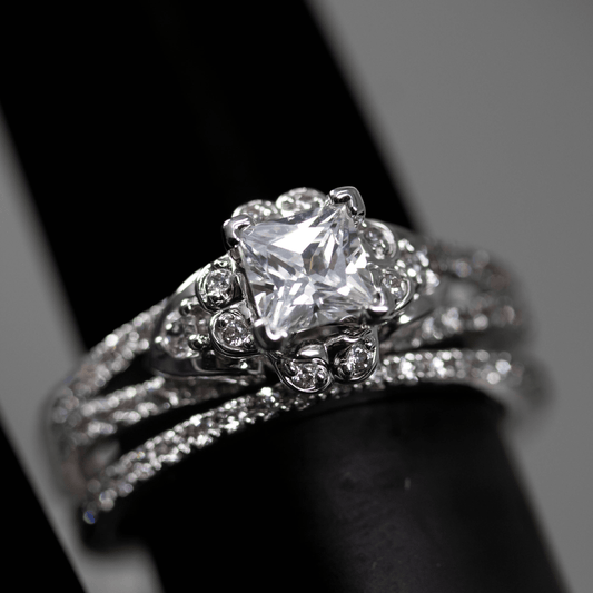 Solitaire Radiance Ring Set Gold & Silver Pawn Shop