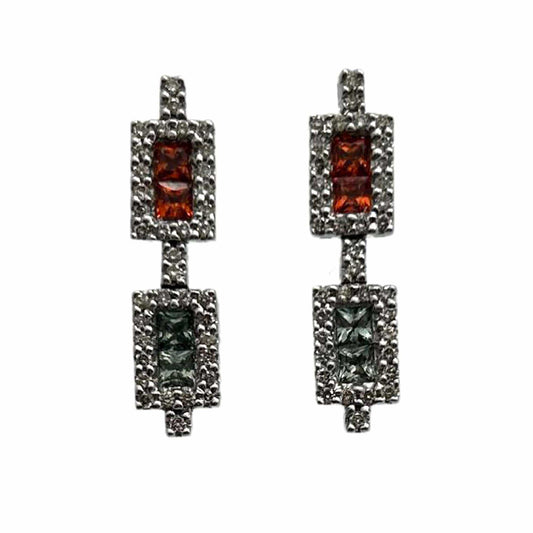 14k Ruby and White Sapphire Earrings Thumbnail