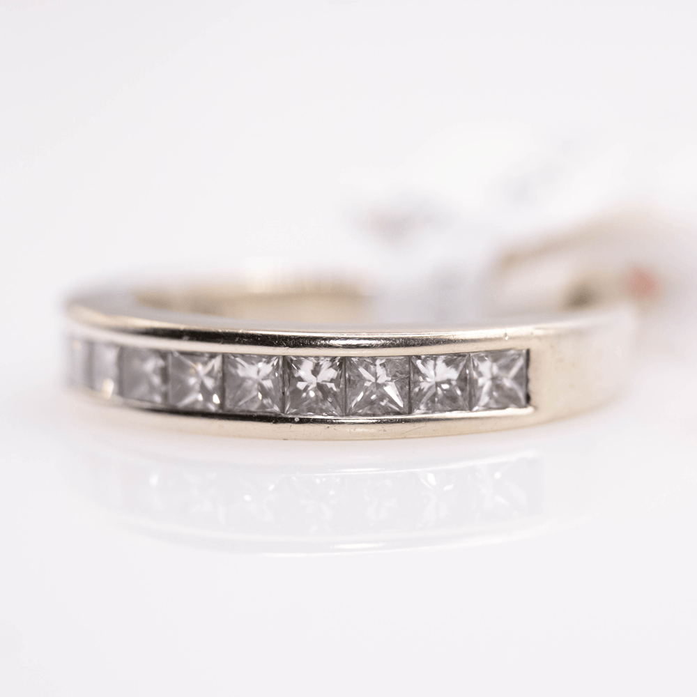 14k White Gold Princess cut band Gold & Silver Pawn Shop