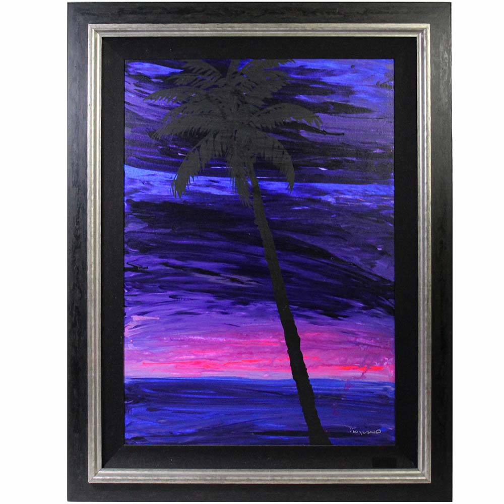 Wyland; Abstract Palm Tree by the Sea Frame