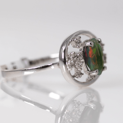 14K Opal Halo Ring Gold & Silver Pawn Shop