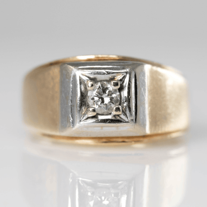 Men's 14k Yellow Gold Ring with Center Diamond Gold & Silver Pawn Shop