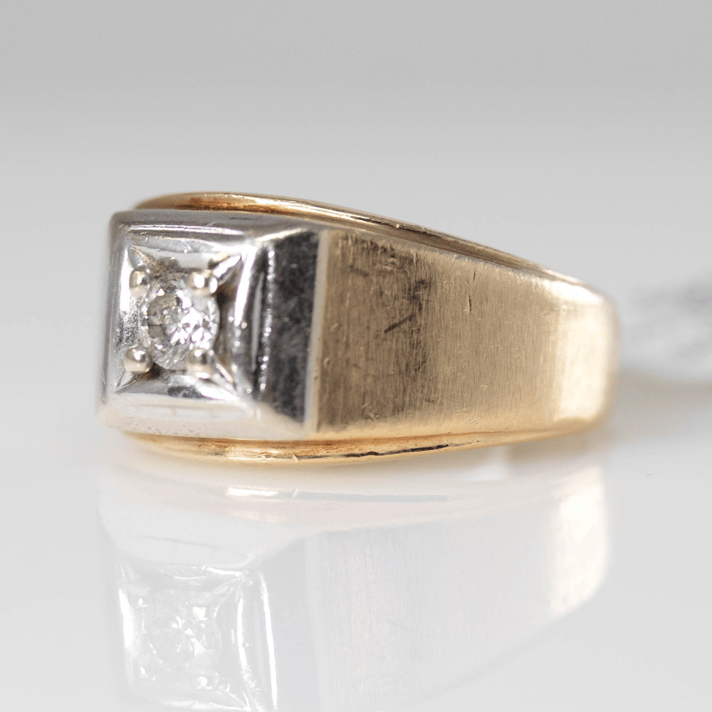Men's 14k Yellow Gold Ring with Center Diamond Gold & Silver Pawn Shop