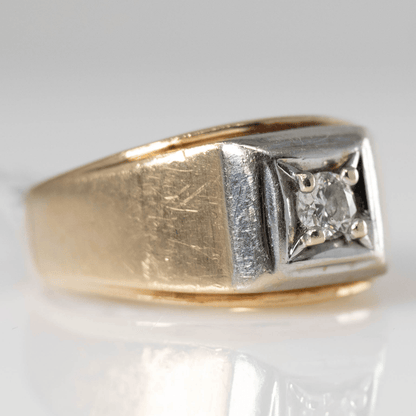 Men's 14k Yellow Gold Ring with Center Diamond Gold & Silver Pawn Shop
