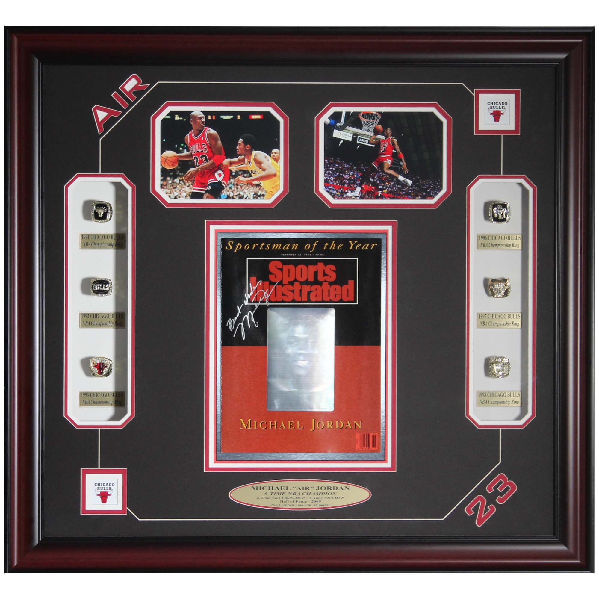 Michael Jordan Signed Authentic Chicago Bulls Game Model Jersey Framed JSA  COA