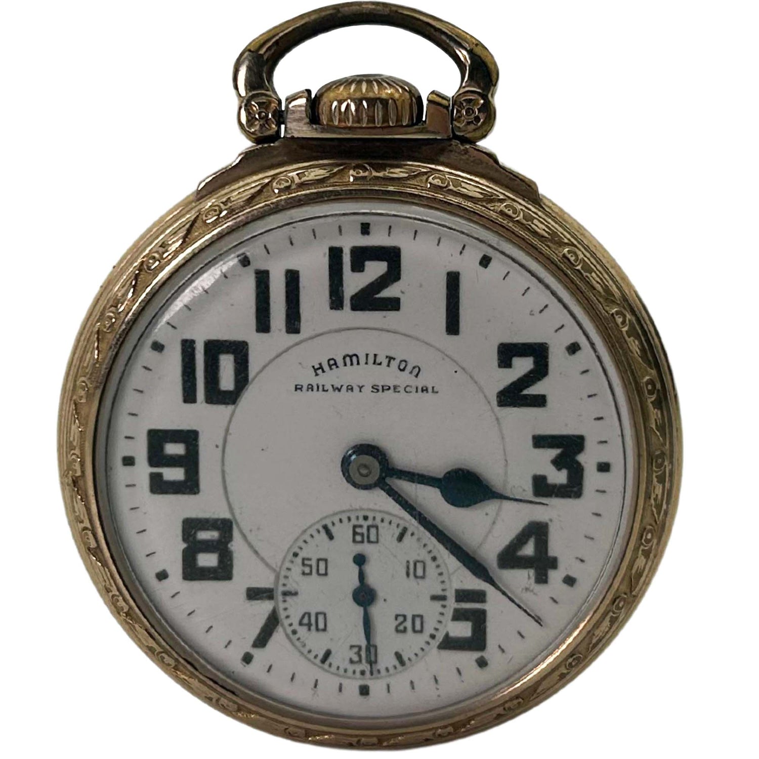 Hamilton Railway Special Gold Filled Pocket Watch Zoomed View