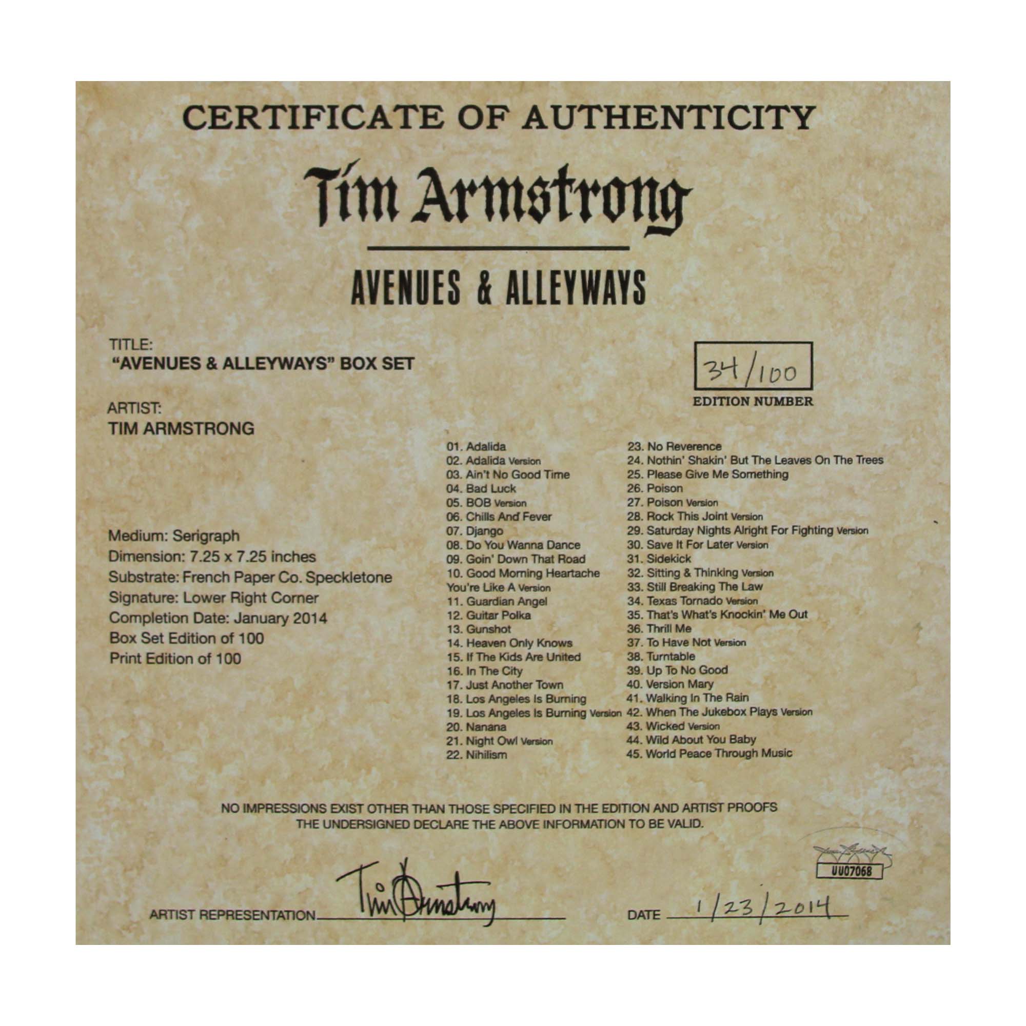 Tim Armstrong Signed Memorabilia – Gold & Silver Pawn Shop