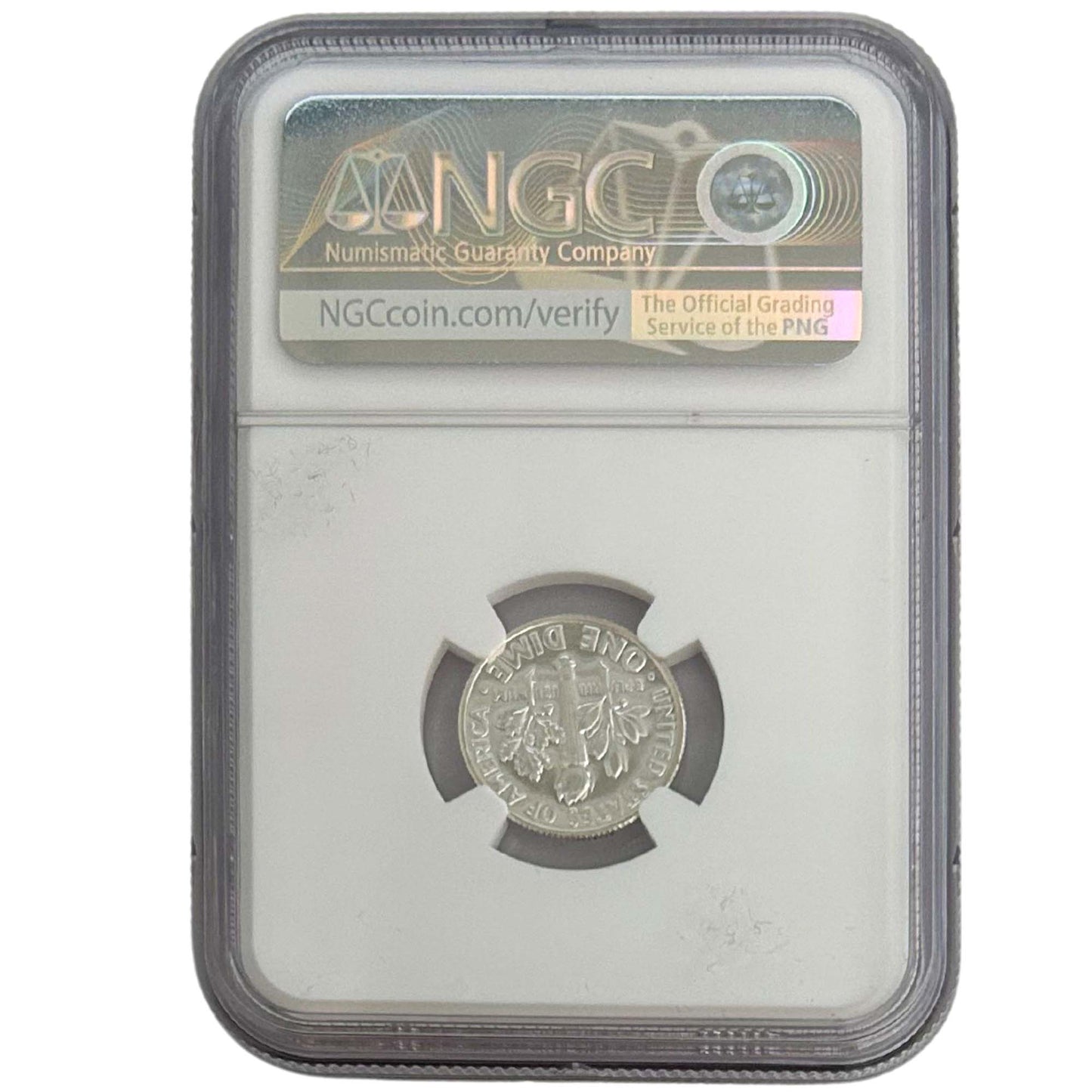 1953 10C PF 67 Graded NGC Back