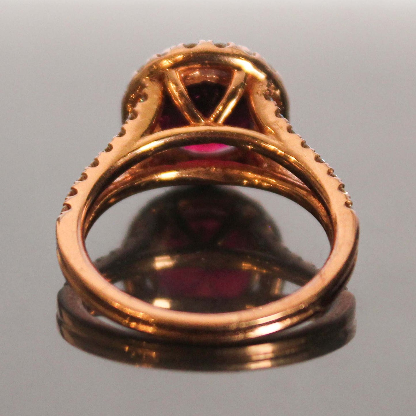 14K Rhodolite Garnet Ring Back