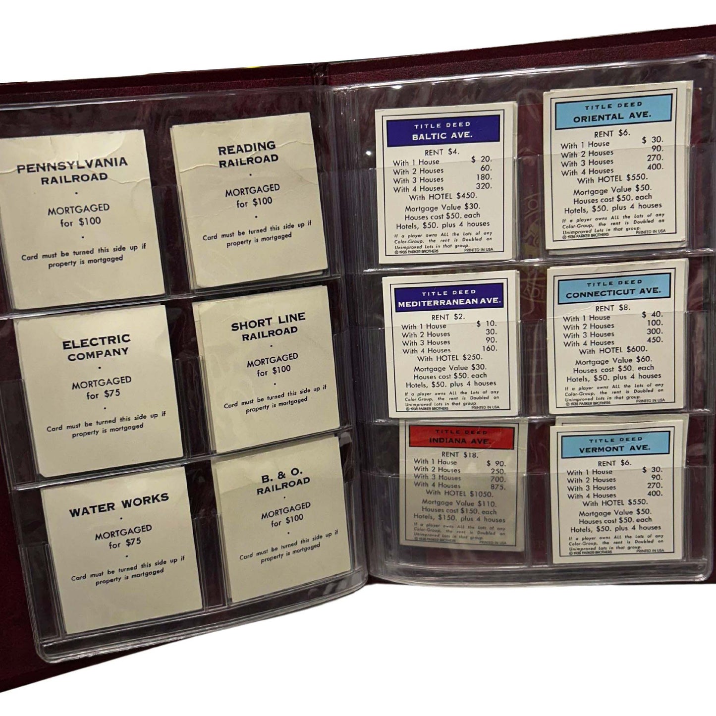 Franklin Mint Monopoly Cards