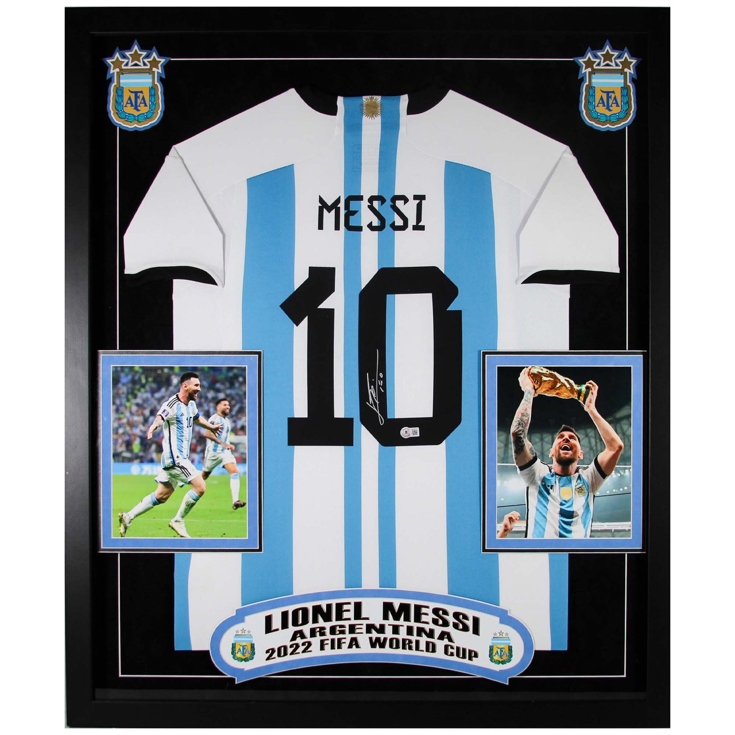 Lionel Messi Signed 2022 Argentina National Team Jersey – Gold