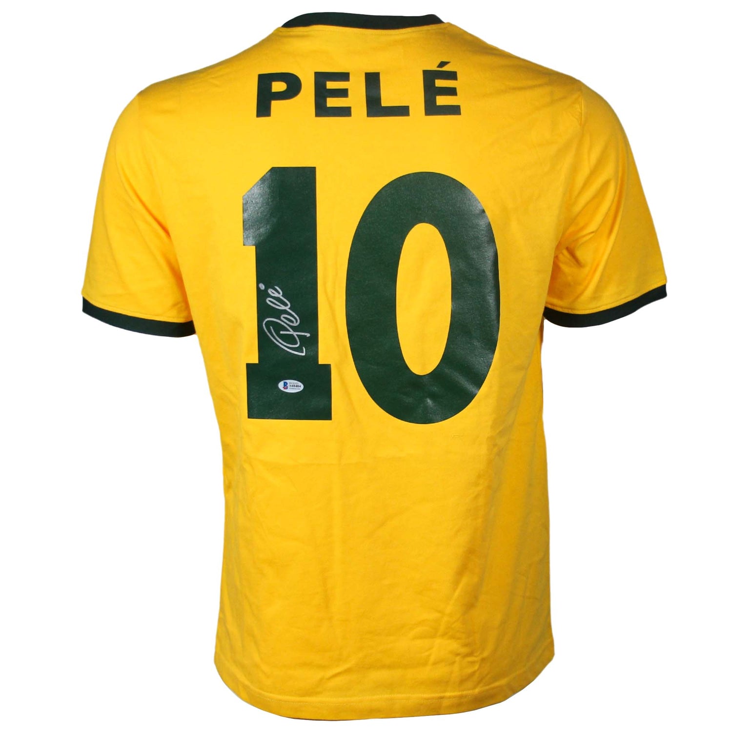 Pele Signed Brazil Jersey Graded Beckett ZOOM