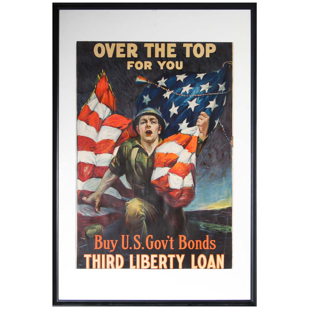 "Over The Top For You" WWII Bonds Poster Thumbnail