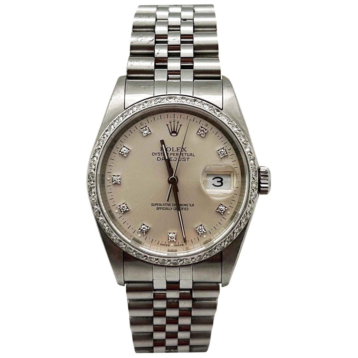 1995 Rolex Datejust Crystal Bezel Wristwatch ZOOM