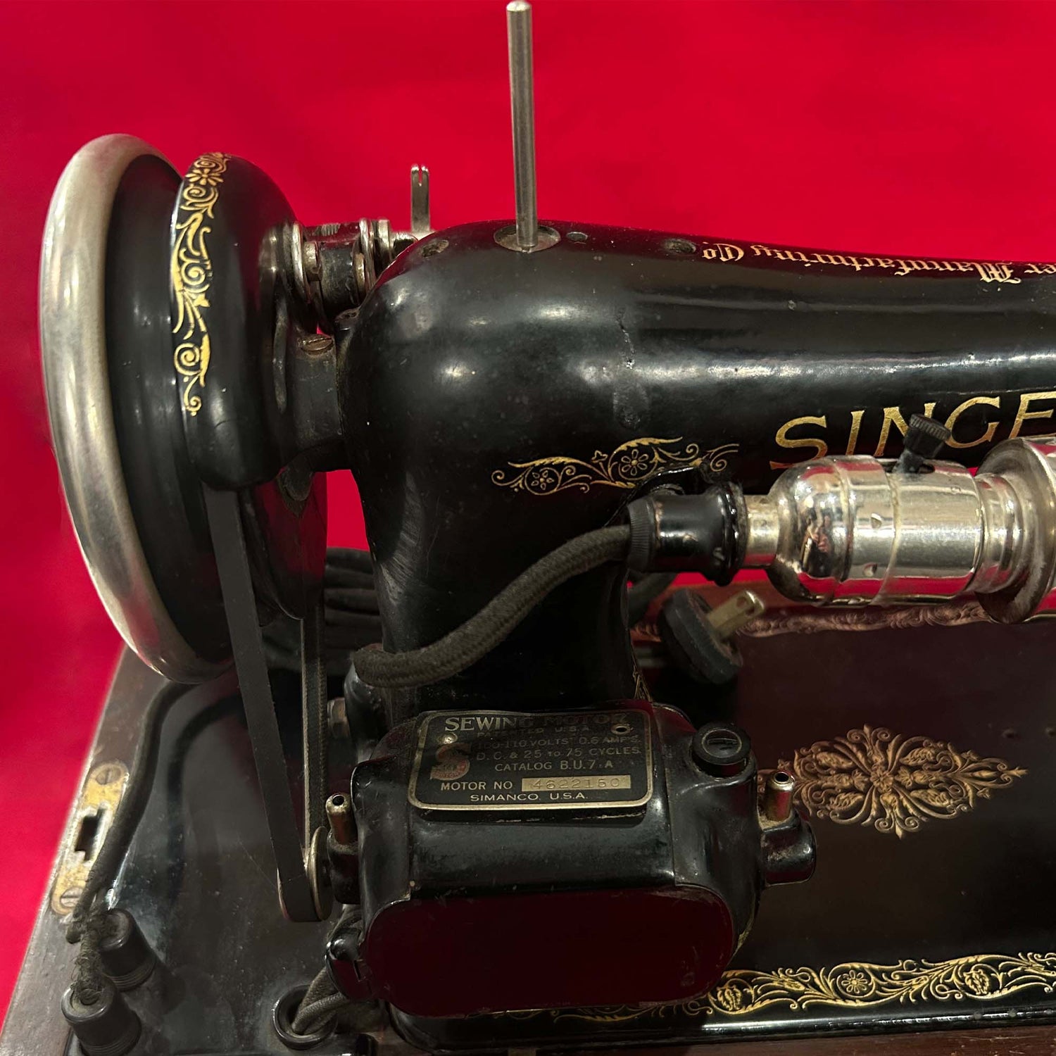 Vintage Singer Sewing Machine Close Up