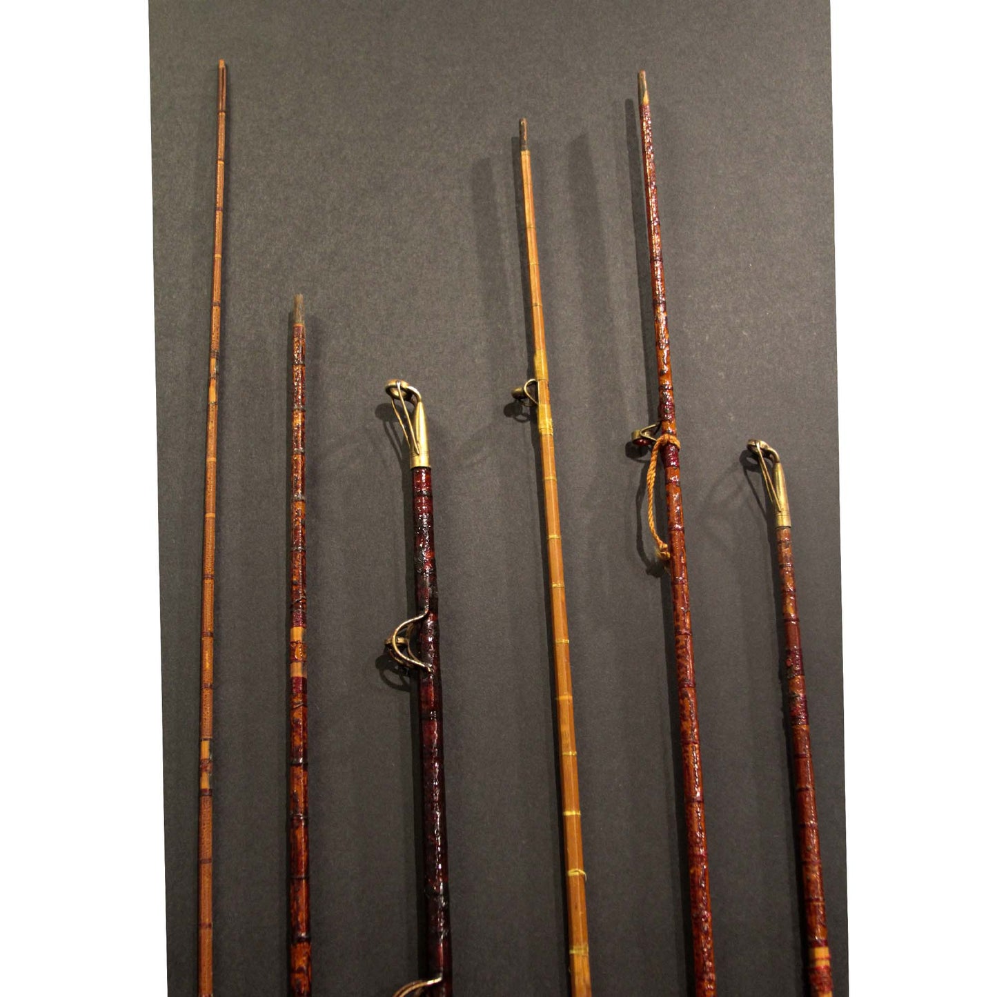 Antique Wood Fishing Pole Set of 6 Top Zoom