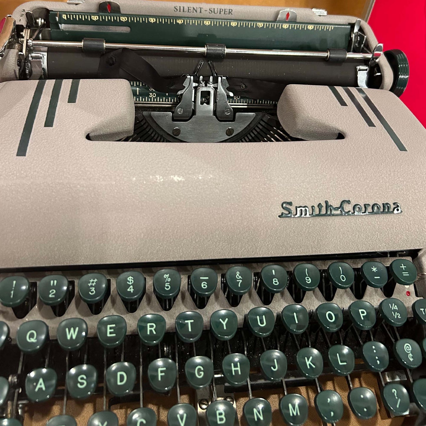 Vintage Smith-Corona Typewriter Close Up View