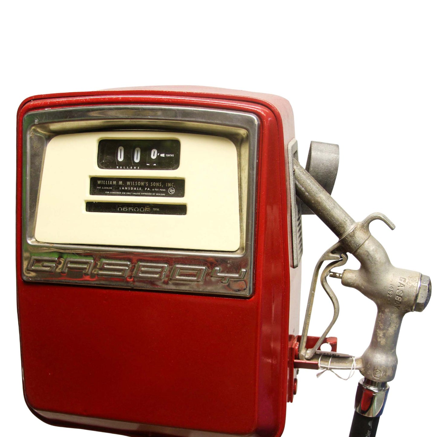 1950s Gasboy Pump Text Zoom