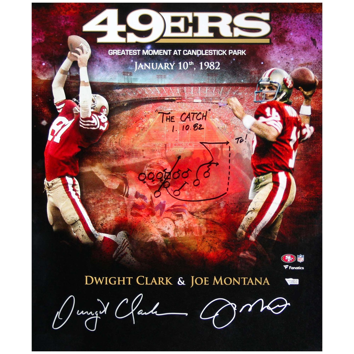 49ers Dwight Clark & Joe Montana "The Catch" Signed Memorabilia