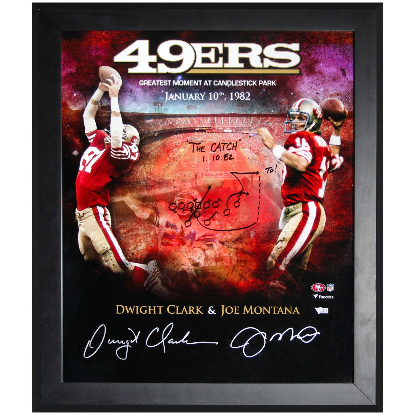 49ers Dwight Clark & Joe Montana "The Catch" Signed Memorabilia