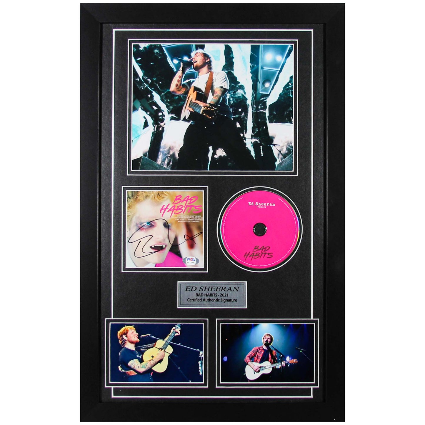 Bad Habits Ed Sheeran Signed Memorabilia Frame