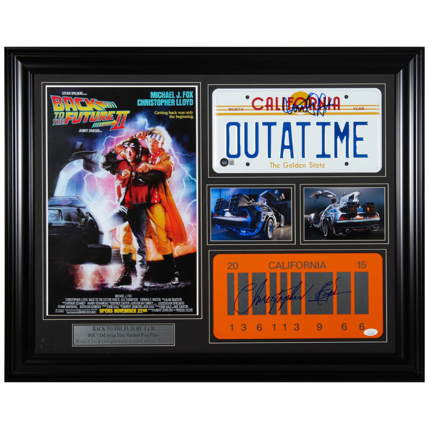 Back To The Future I & II Signed By Michael J. Fox & Christopher Lloyd ZOOM