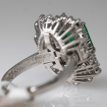 Emerald Ring with Diamond Halo Gold & Silver Pawn Shop