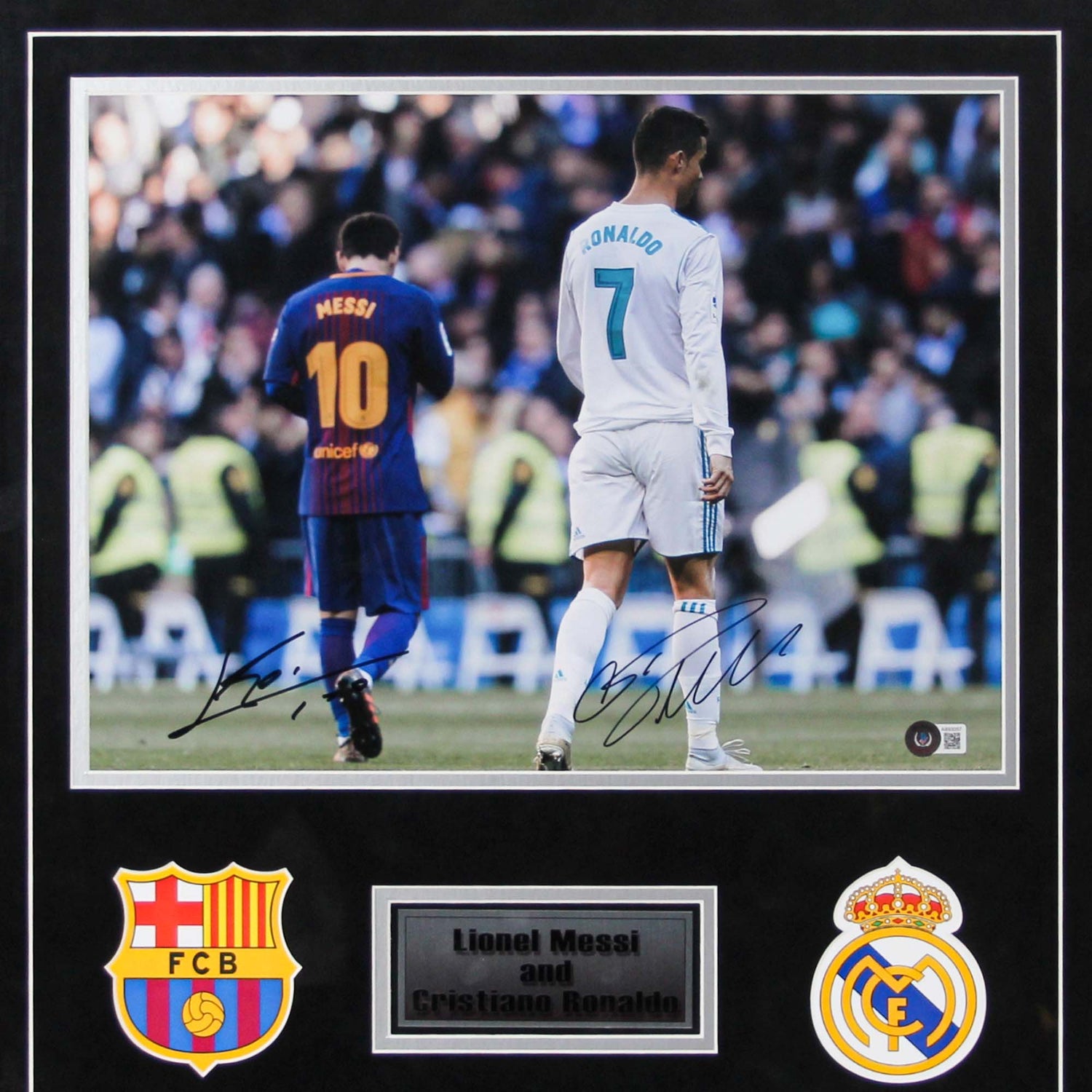 Messi & Ronaldo Duel Signed Memorabilia Autograph