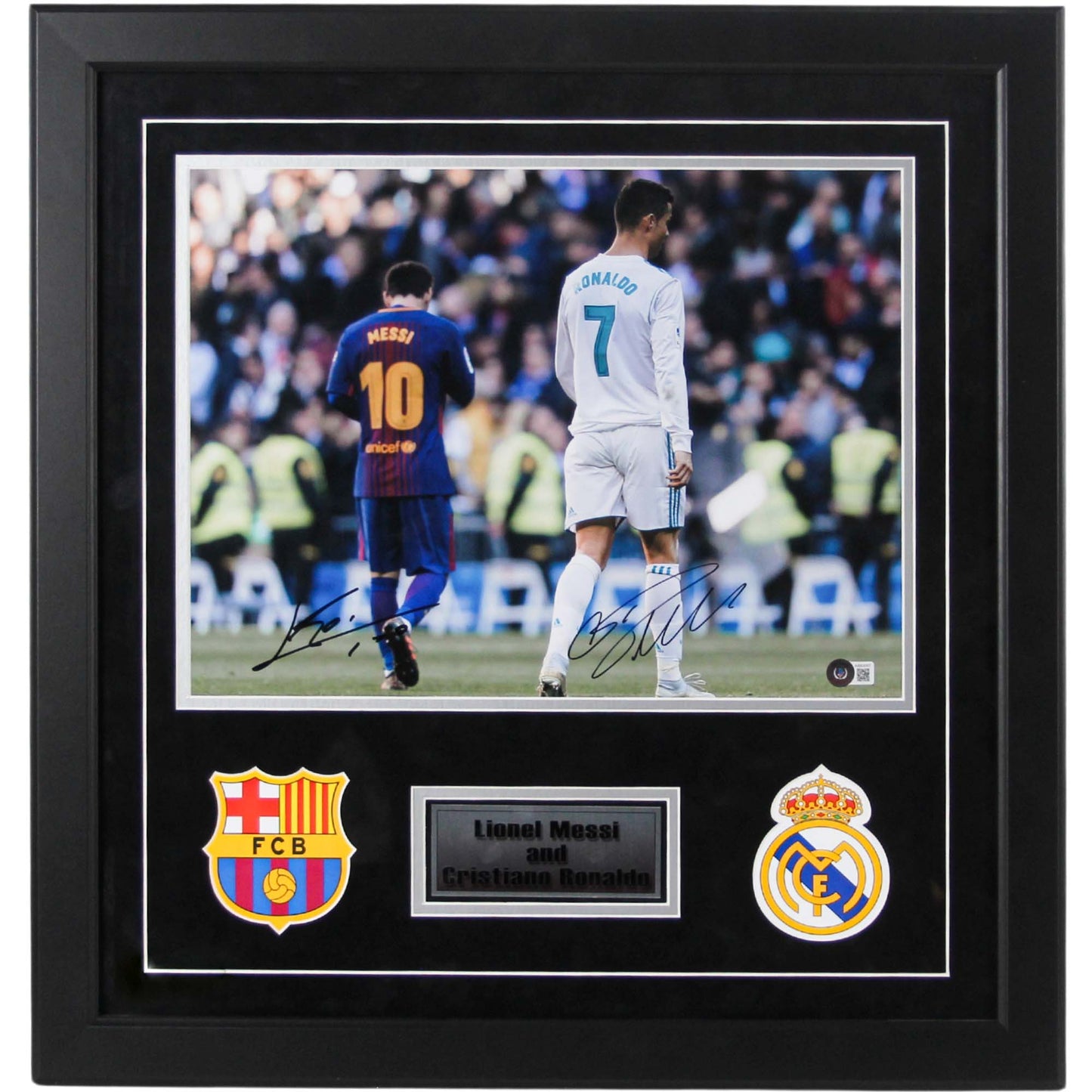 Messi & Ronaldo Duel Signed Memorabilia ZOOM
