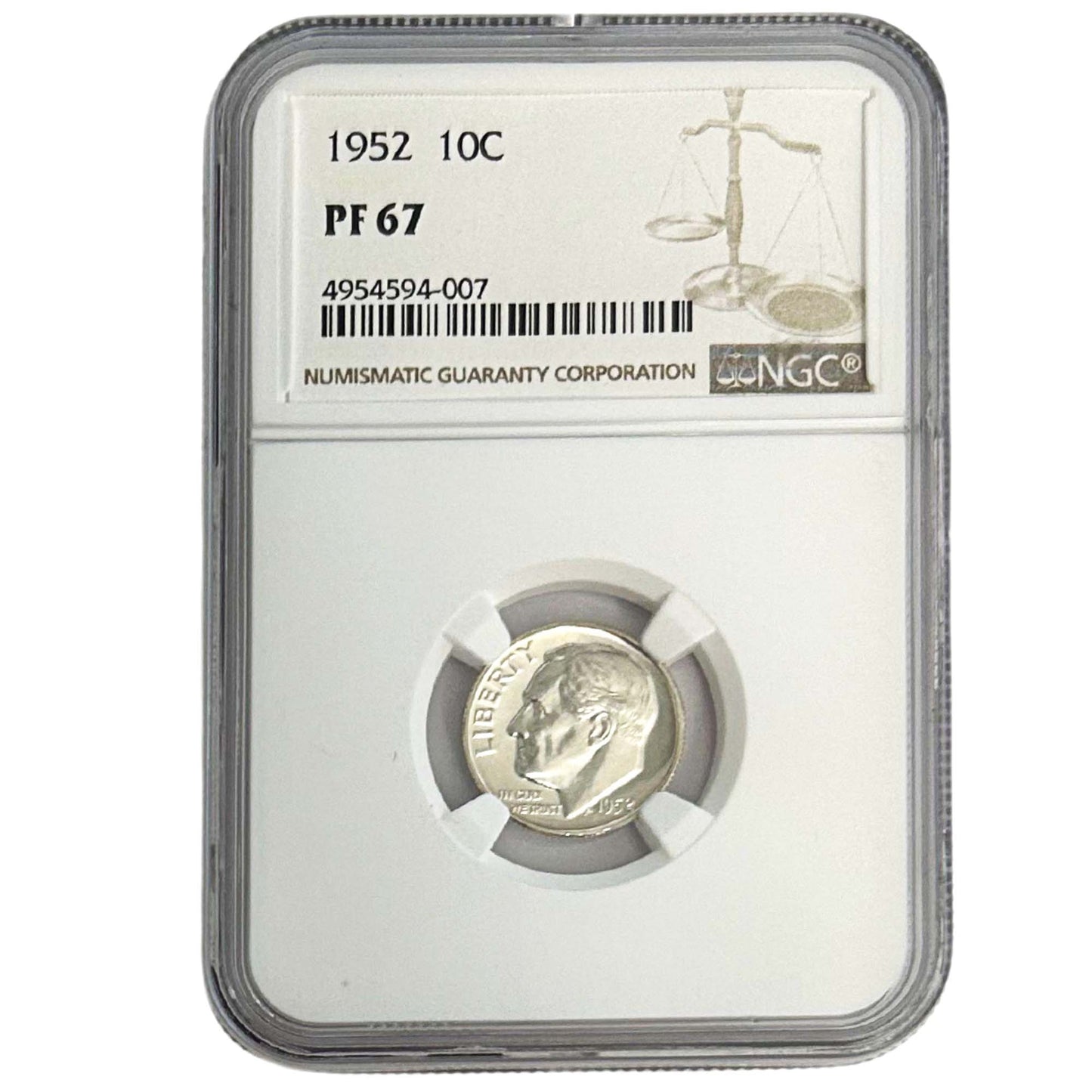 1952 10C PF 67 Graded NGC ZOOM