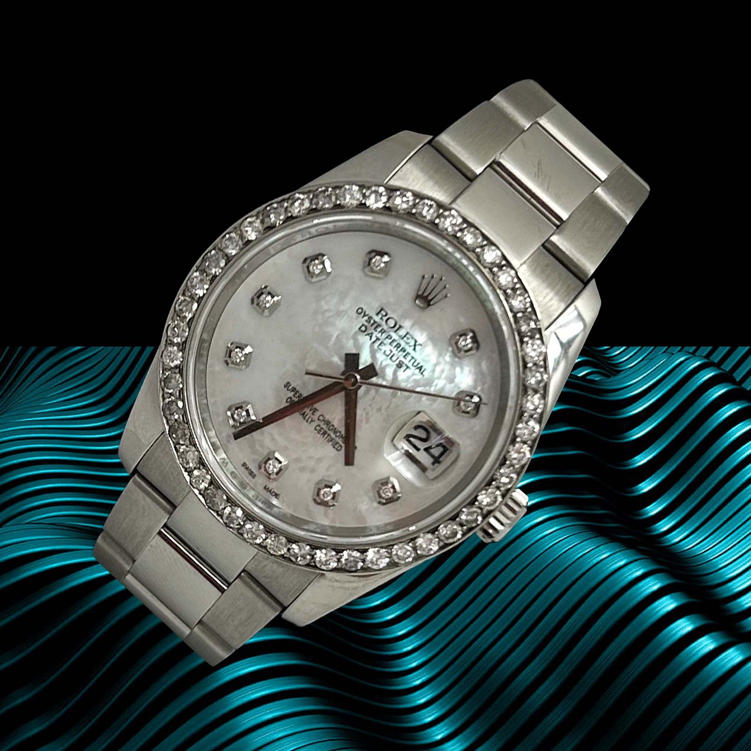 Rolex Datejust Diamond Bezel Wristwatch Gold & Silver Pawn Shop