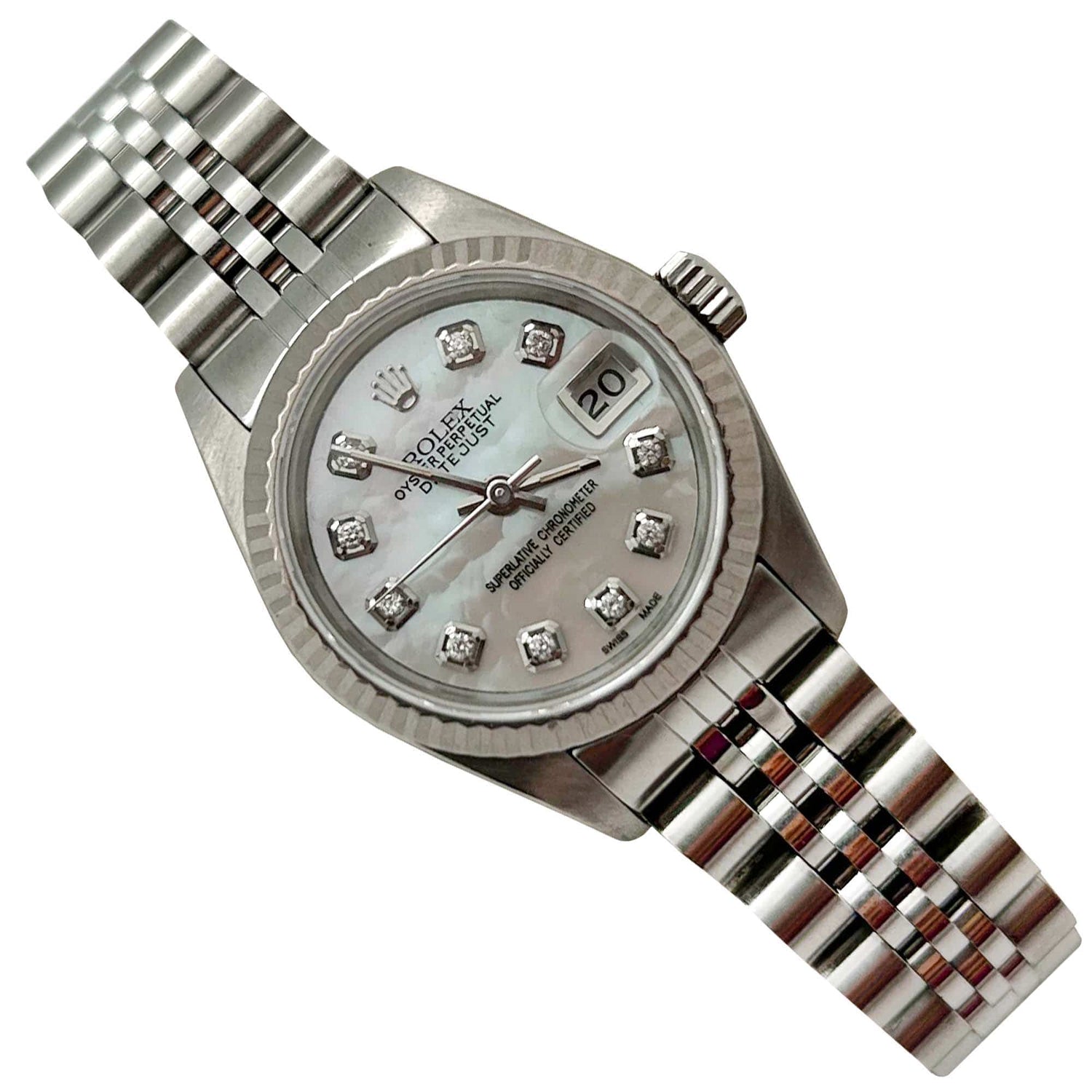 1985 Rolex Diamond Dial And Crystal Wrist Watch ZOOM