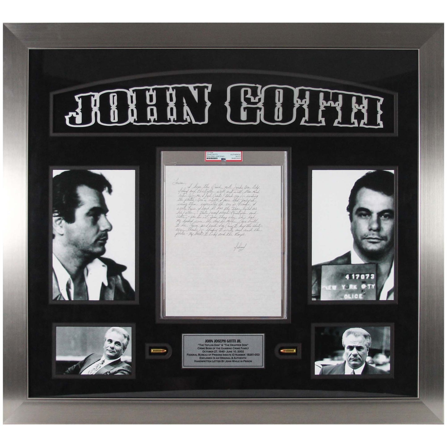 John Gotti's Handwritten Letter Collage Memorabilia ZOOM