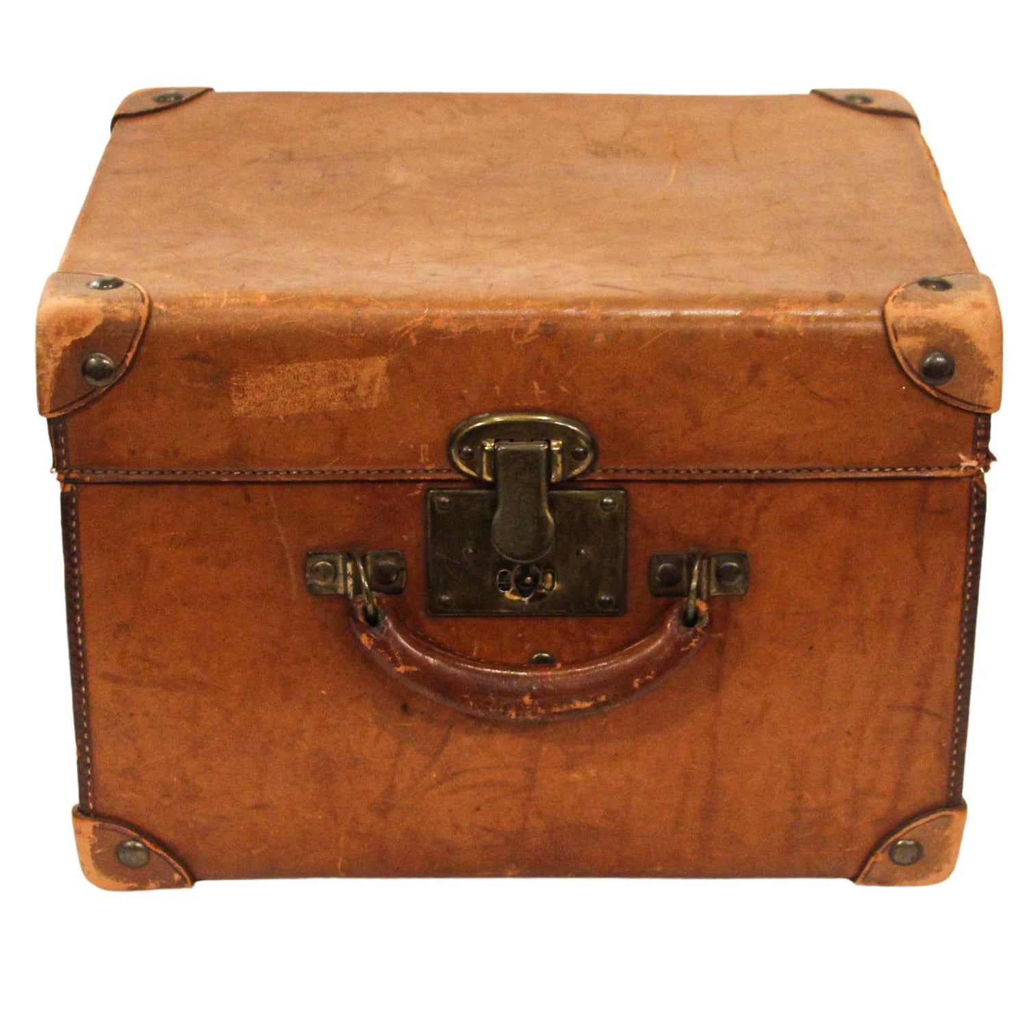 Leather Top Hat Travel Case Closed View