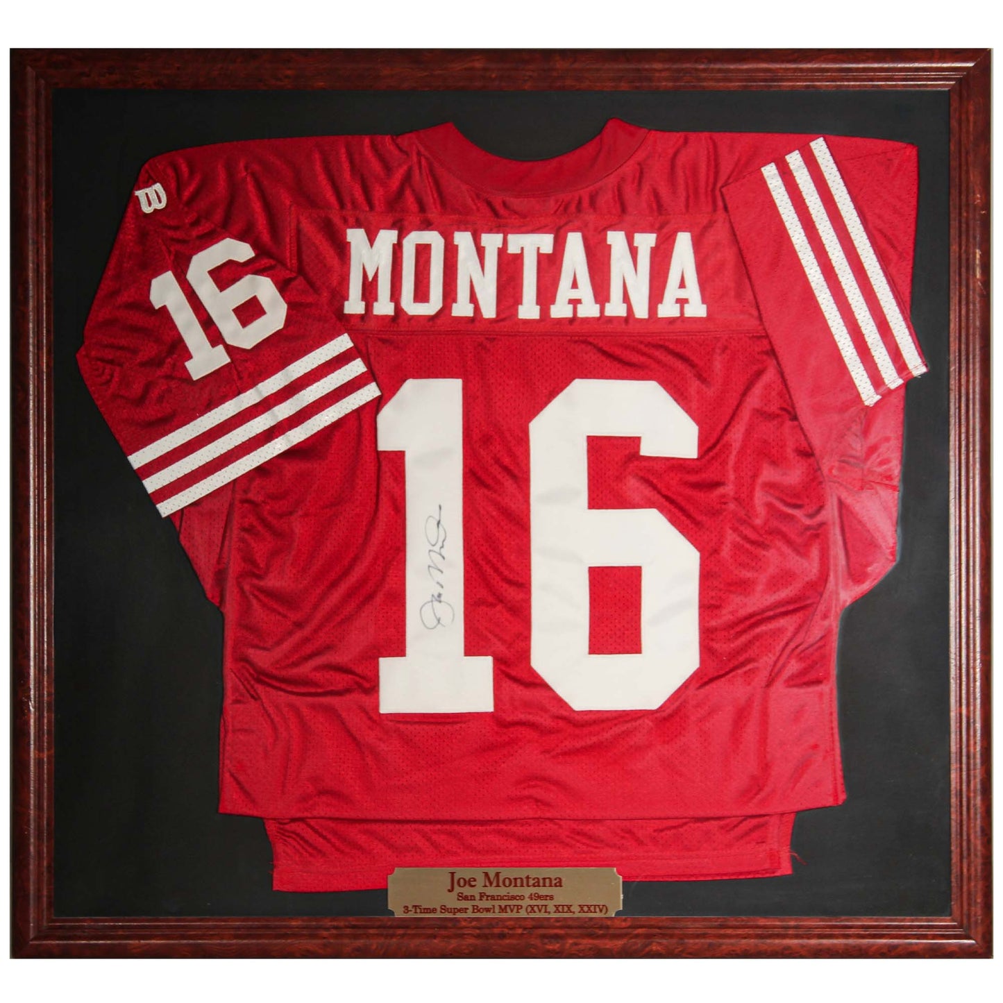 Joe Montana Signed Jersey Frame