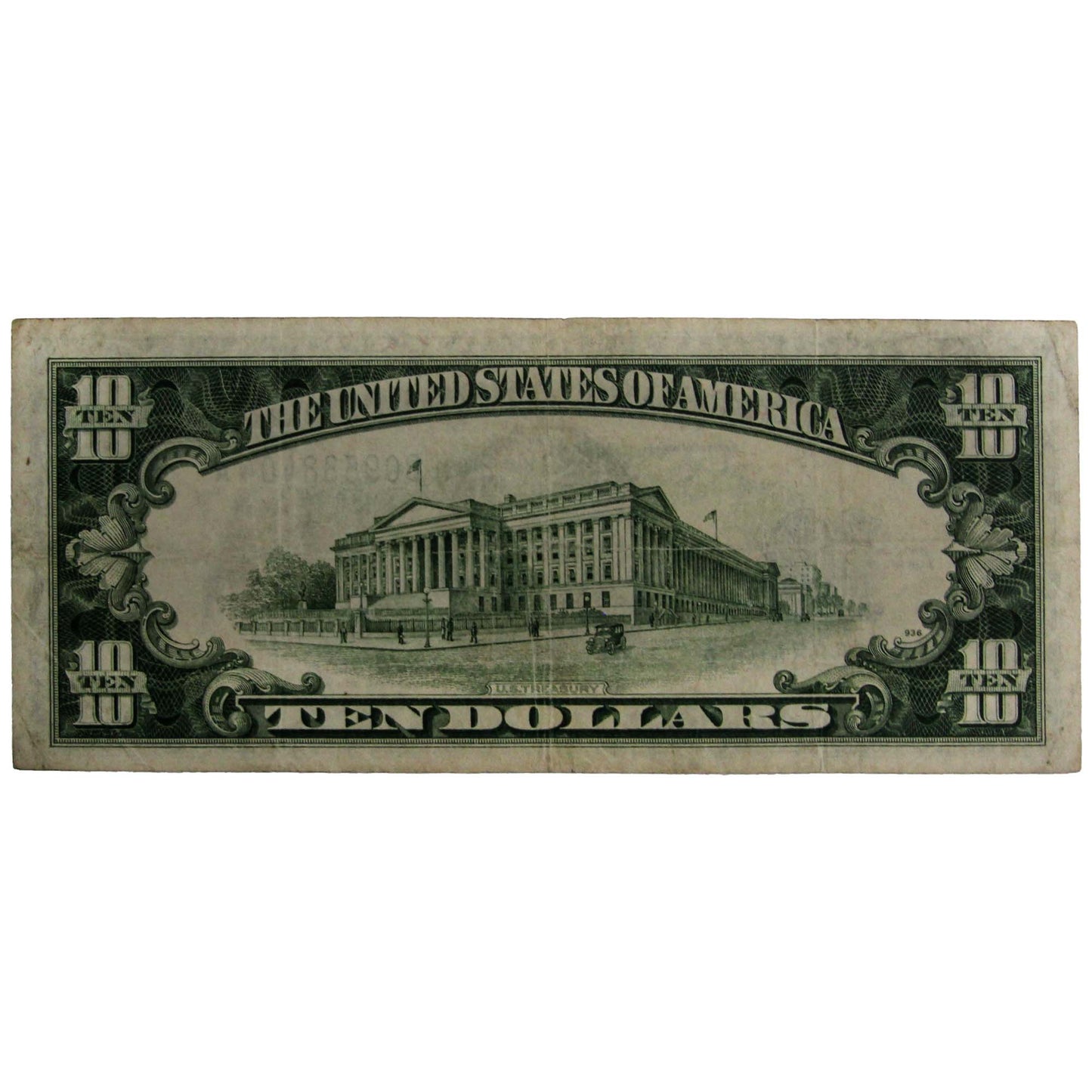 1934 The United States of America Note $10 Back