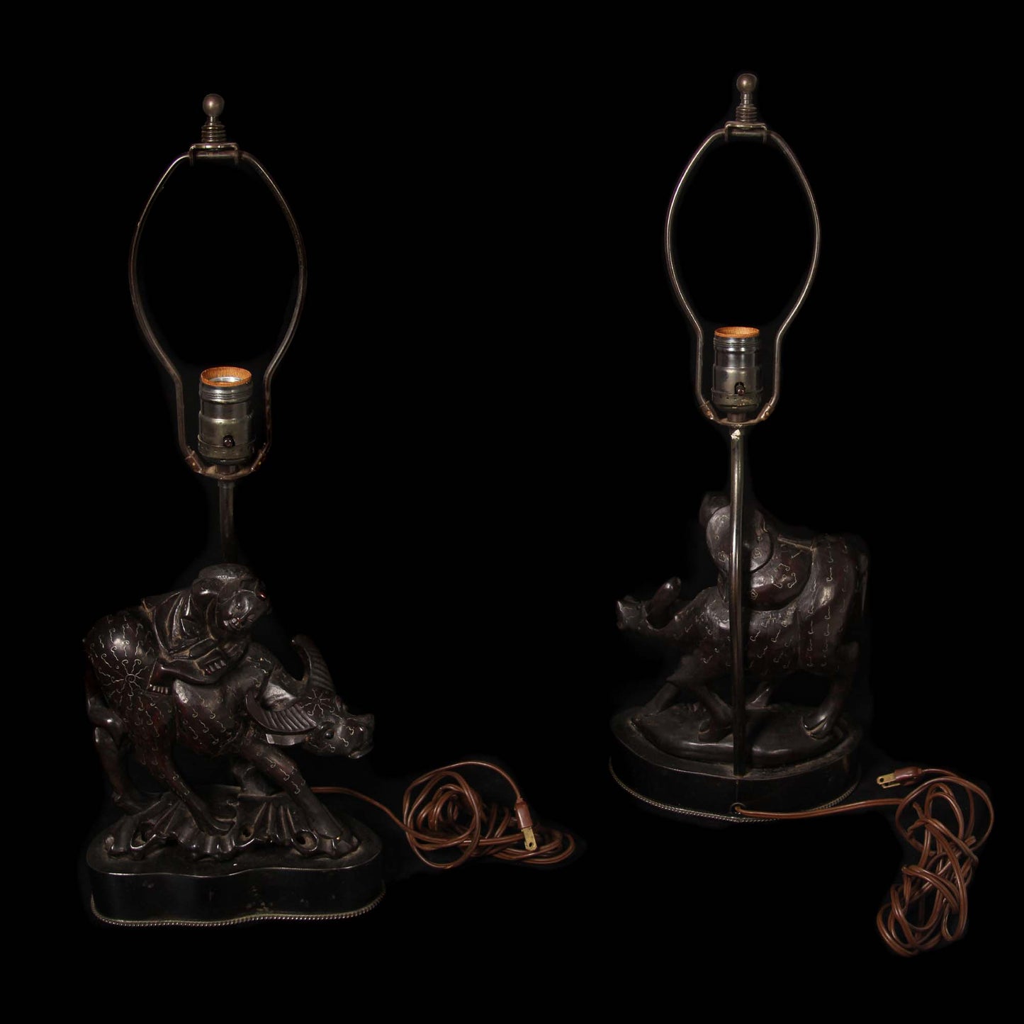 Water Buffalo Lamps - Set of 2